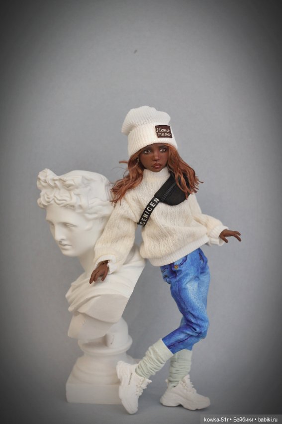 Шкодная шоколадная Кира — Авторские шарнирные куклы своими руками: лепка (фото 6)