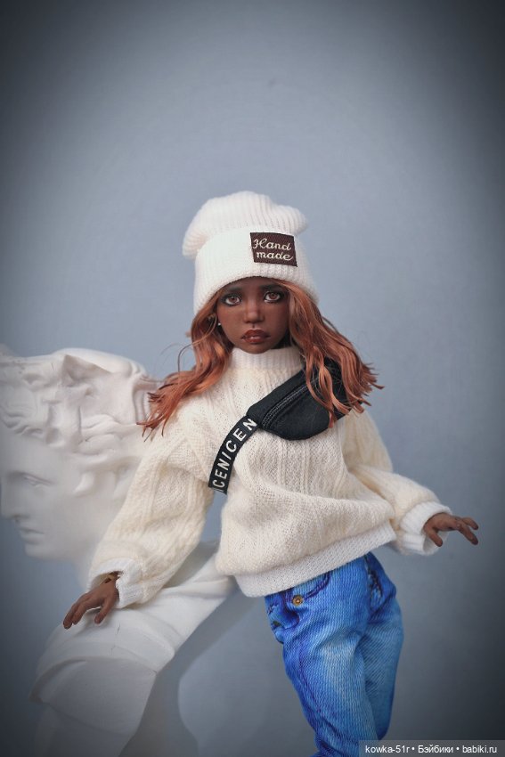 Шкодная шоколадная Кира — Авторские шарнирные куклы своими руками: лепка (фото 4)