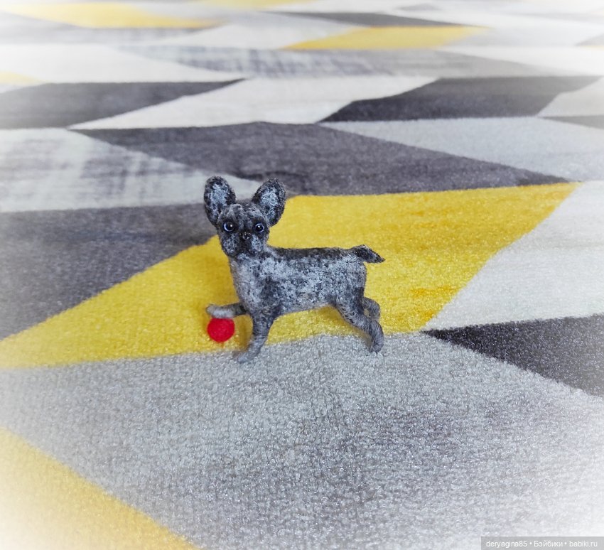 Французский бульдог — Валяные игрушки из шерсти: сухое валяние (фото 2)
