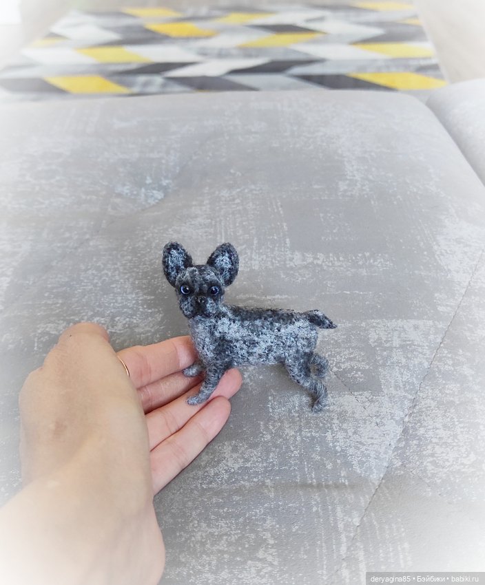 Французский бульдог — Валяные игрушки из шерсти: сухое валяние (фото 10)