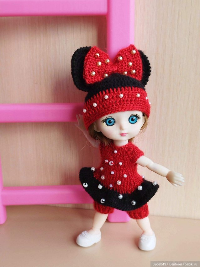 Костюмчик Мини Маус для шарнирных куколок ростиком 14-16 см (фото 9)