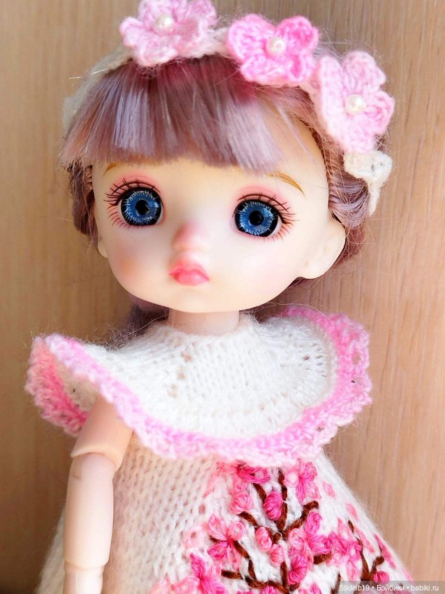 Комплект одежды для шарнирных куколок ростом 14-16 см "Ветка сакуры" (фото 9)