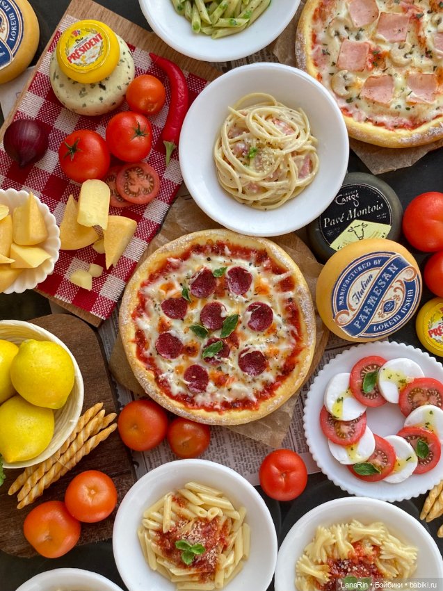 Итальянский стол — Кукольная миниатюра своими руками: еда