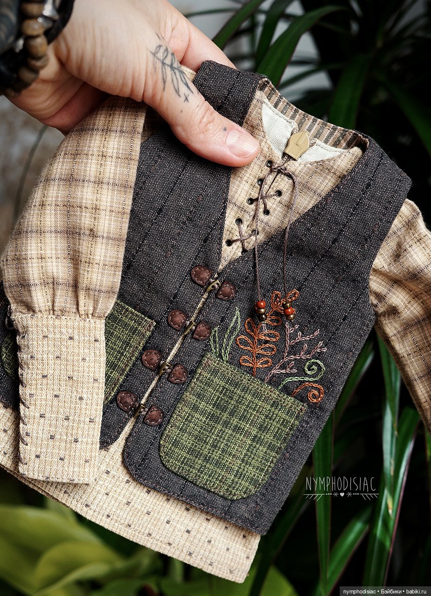 Авторский наряд в стиле hobbitcore для SD мальчика