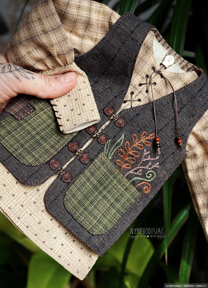 Авторский наряд в стиле hobbitcore для SD мальчика