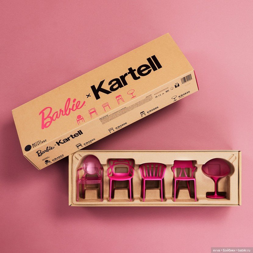Набор из 5 стульев для Барби в коллаборации Барби X Kartell (фото 9)