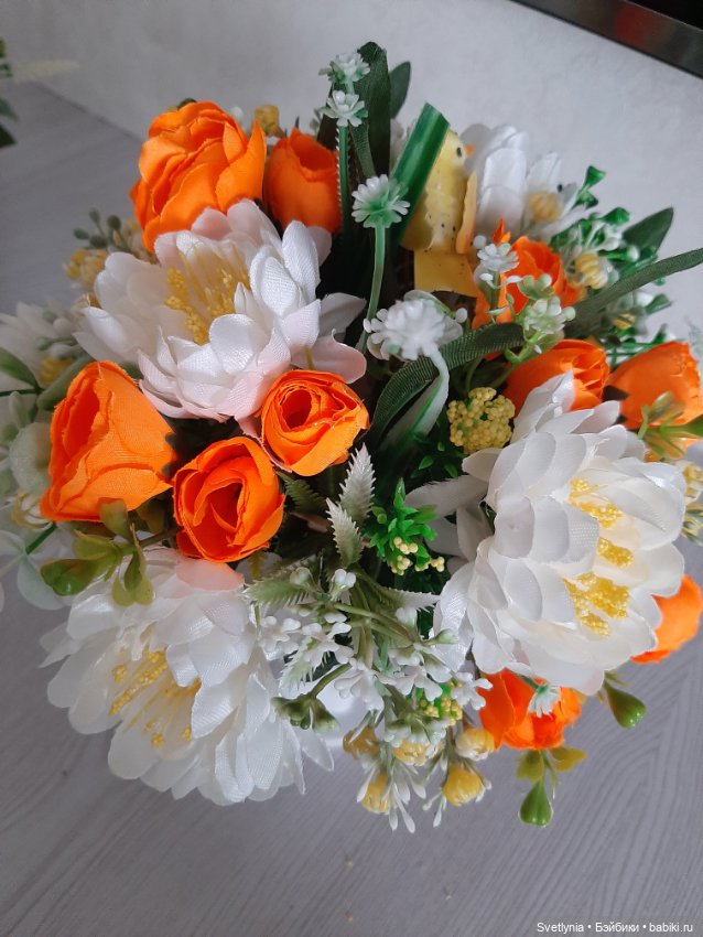 Мишка, кролик и котик с цветами (фото 2)