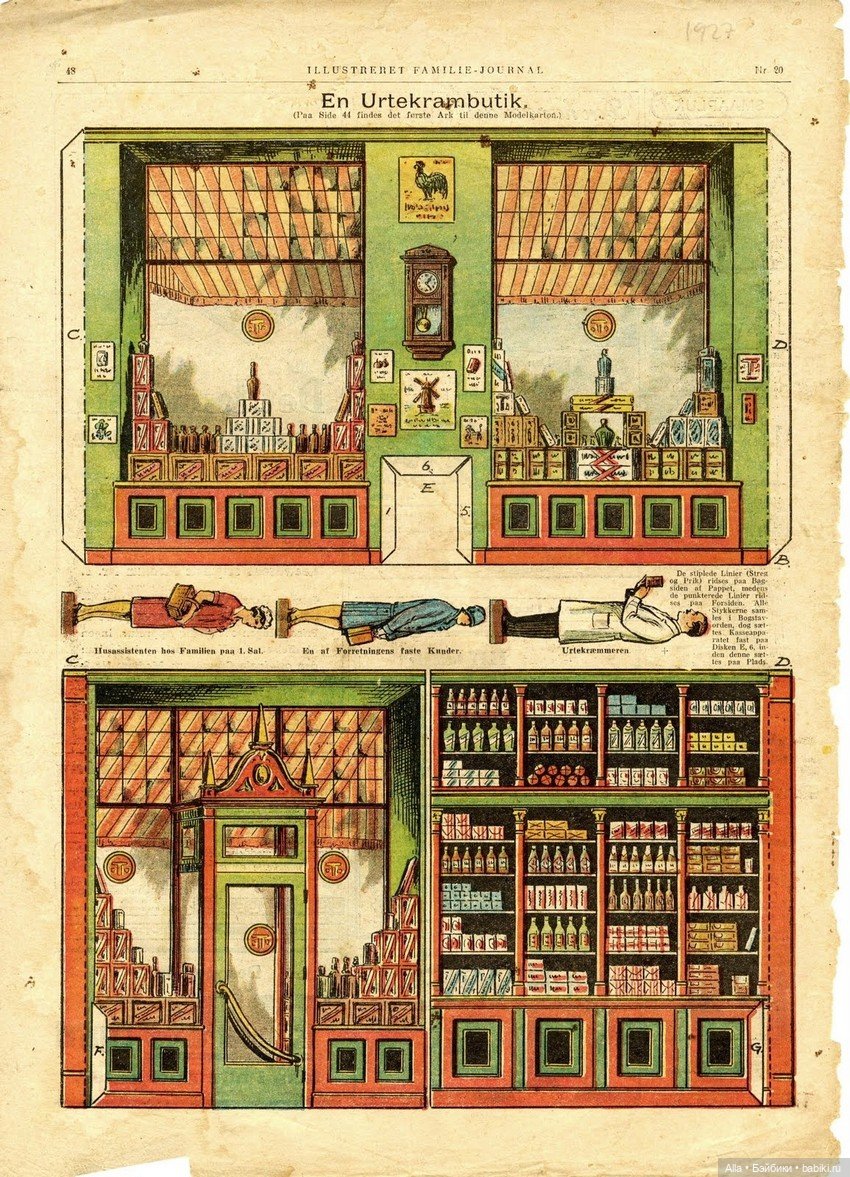 Бумажная диорама — Антикварные игрушки и домики: елочные украшения (фото 2)