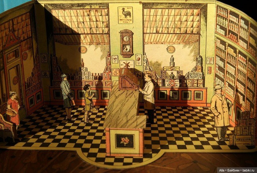 Бумажная диорама — Антикварные игрушки и домики: елочные украшения