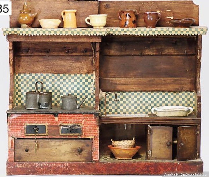 Антикварные мини кухни — Антикварные игрушки и домики: елочные украшения (фото 5)