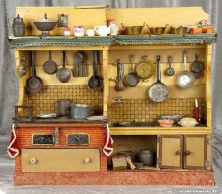 Антикварные мини кухни — Антикварные игрушки и домики: елочные украшения (фото 6)