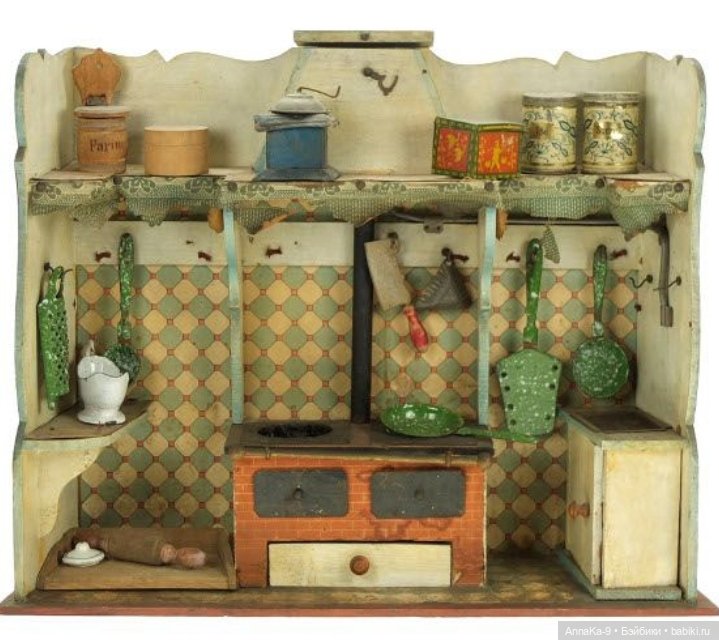 Антикварные мини кухни — Антикварные игрушки и домики: елочные украшения (фото 7)