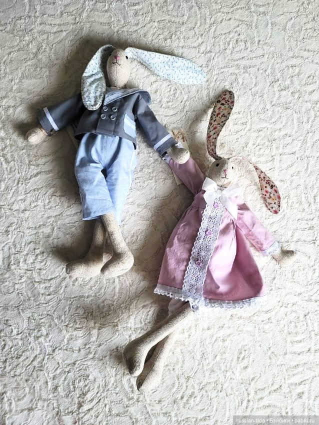 Длинноногие зайчики — Текстильные игрушки и примитивы: кофейные (фото 3)