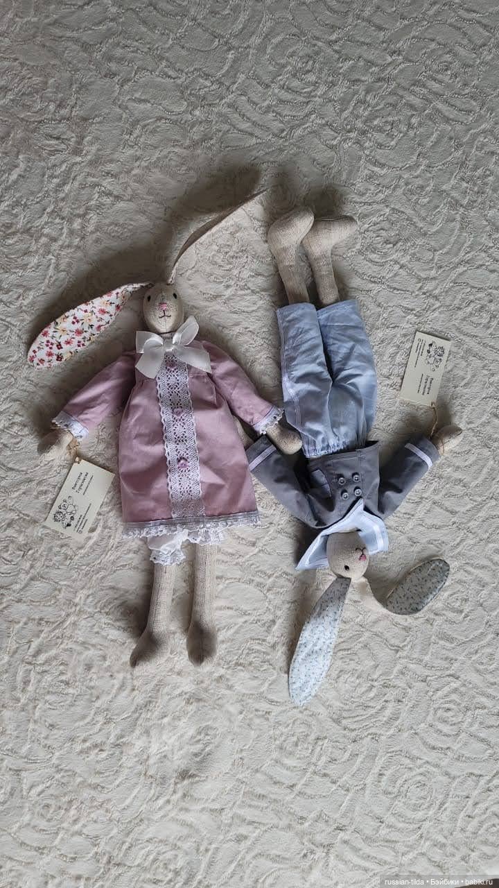 Длинноногие зайчики — Текстильные игрушки и примитивы: кофейные (фото 6)