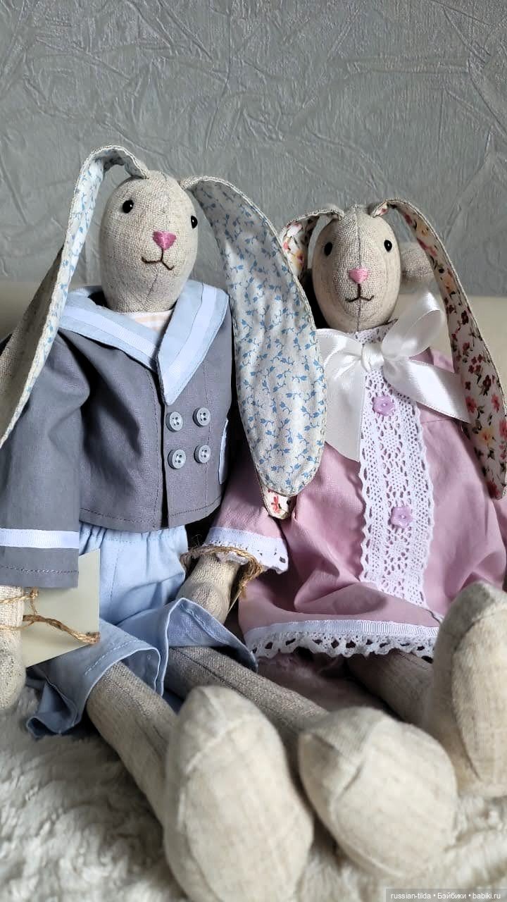 Длинноногие зайчики — Текстильные игрушки и примитивы: кофейные (фото 5)