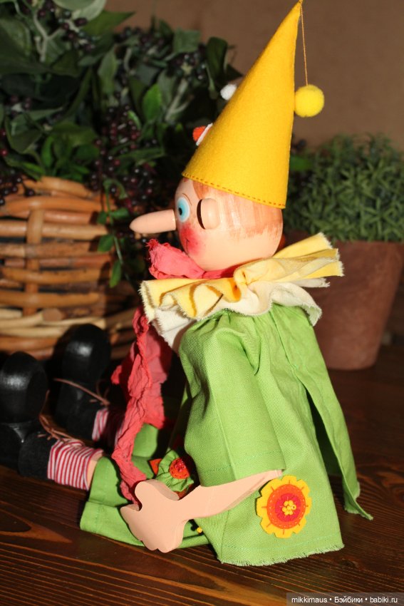 Буратино Весенний — Авторские куклы из дерева (фото 7)