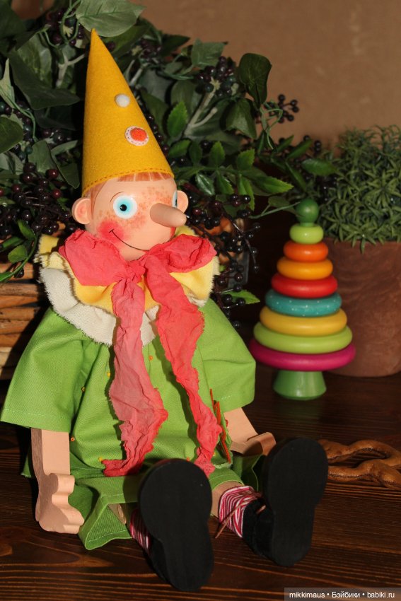 Буратино Весенний — Авторские куклы из дерева (фото 2)