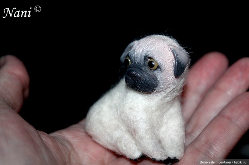 Полезный мопсик — Игрушки в смешанной технике (мех и глина): Арт (фото 9)