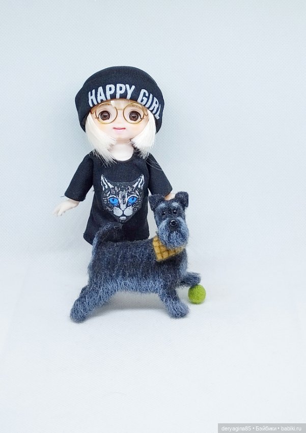 Цвергшнауцер — Валяные игрушки из шерсти: сухое валяние (фото 9)