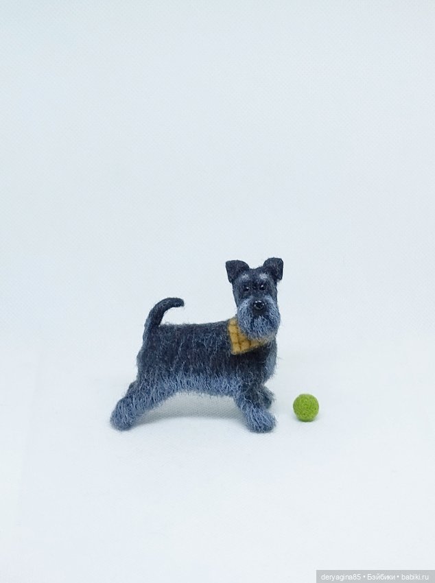 Цвергшнауцер — Валяные игрушки из шерсти: сухое валяние (фото 3)
