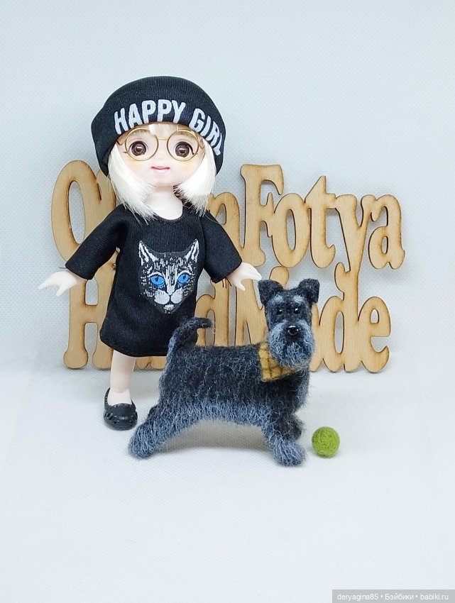 Цвергшнауцер — Валяные игрушки из шерсти: сухое валяние