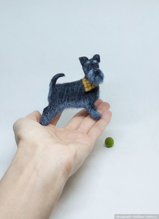Цвергшнауцер — Валяные игрушки из шерсти: сухое валяние (фото 5)