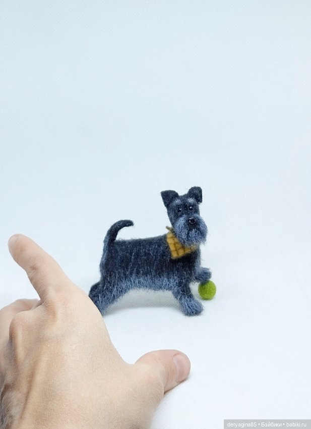 Цвергшнауцер — Валяные игрушки из шерсти: сухое валяние (фото 8)