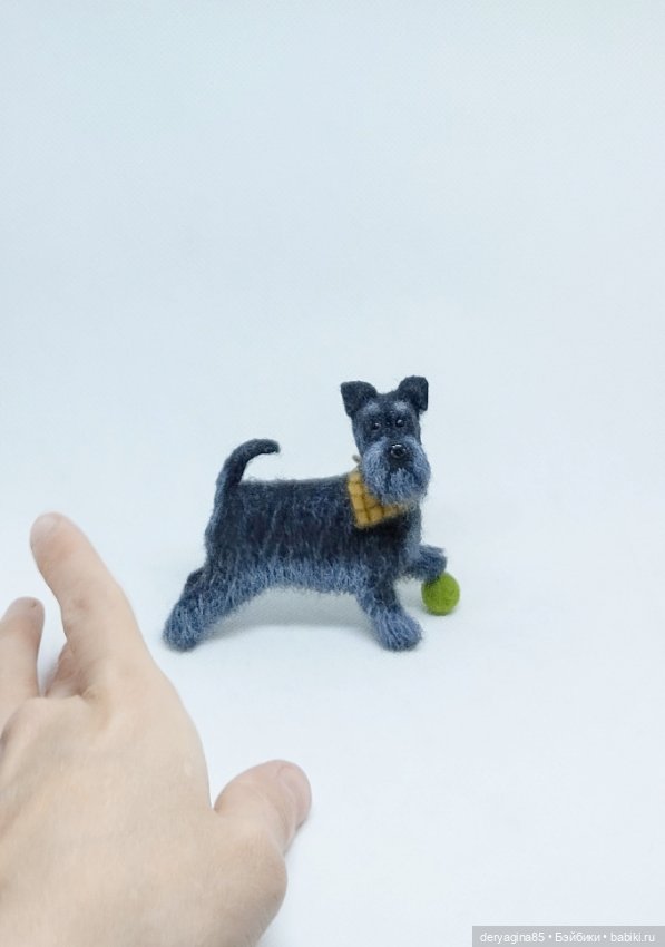 Цвергшнауцер — Валяные игрушки из шерсти: сухое валяние (фото 7)