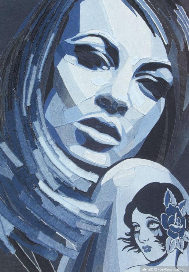 Ян Берри - картины из джинсов (фото 9)