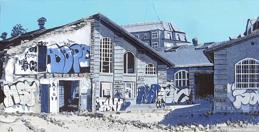 Ян Берри - картины из джинсов