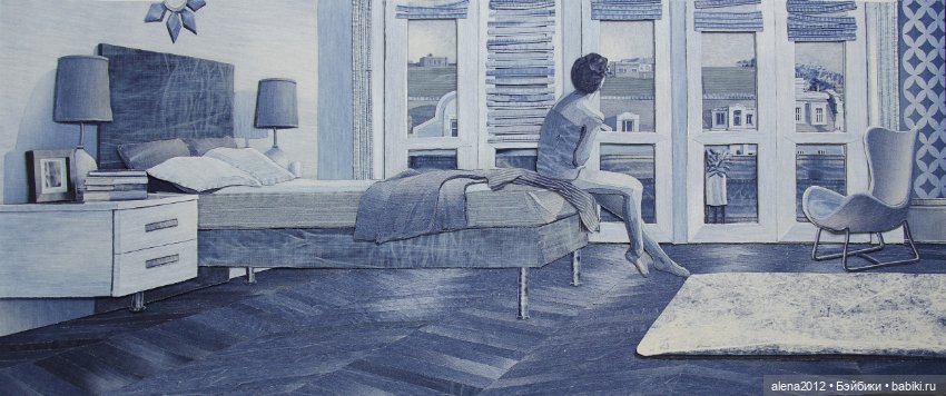 Ян Берри - картины из джинсов (фото 6)