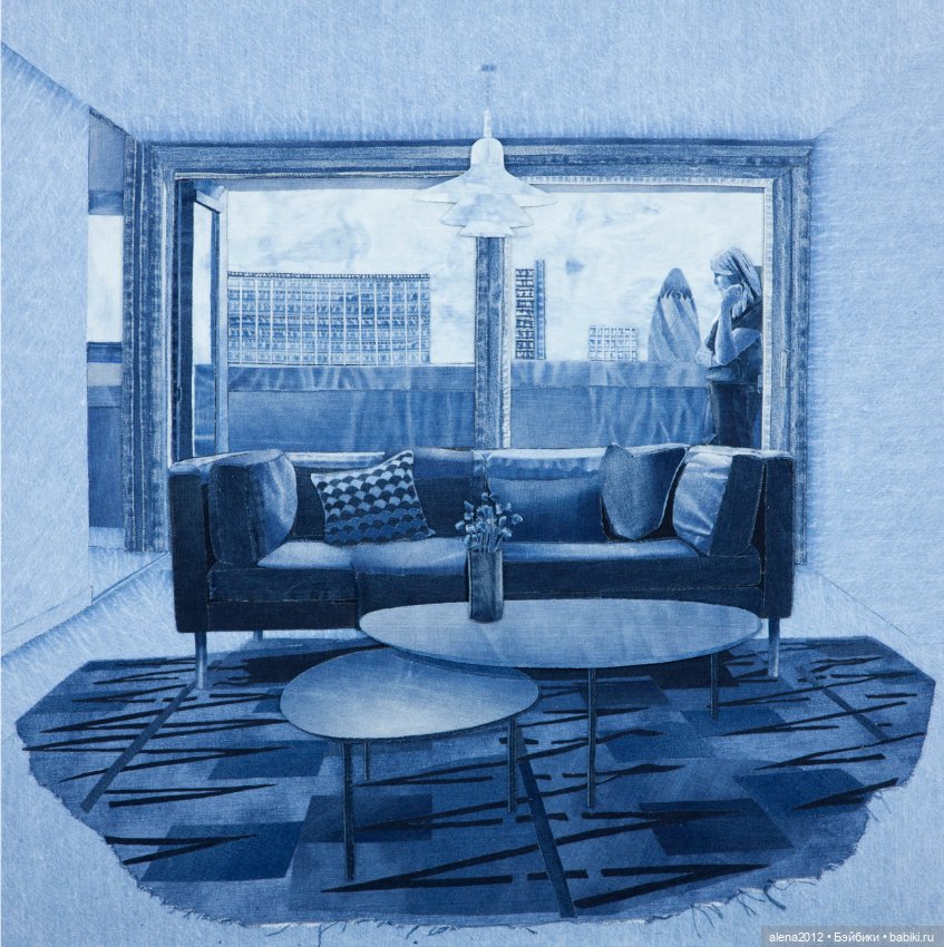 Ян Берри - картины из джинсов