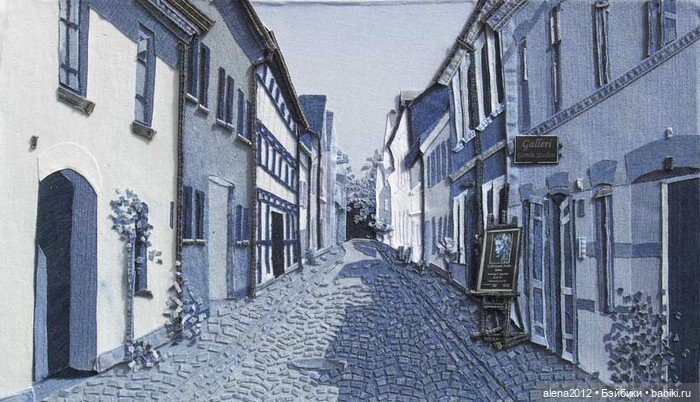 Ян Берри - картины из джинсов