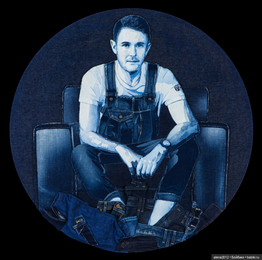 Ян Берри - картины из джинсов