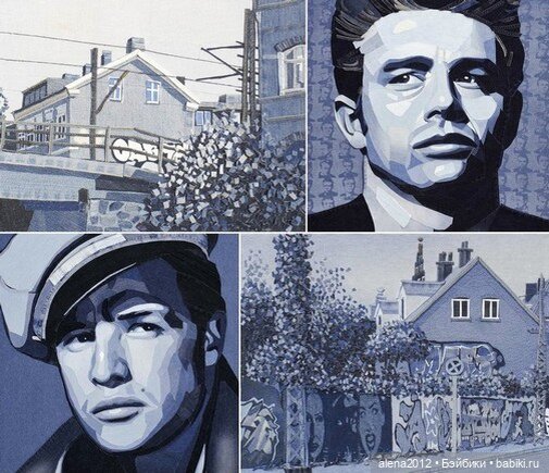 Ян Берри - картины из джинсов