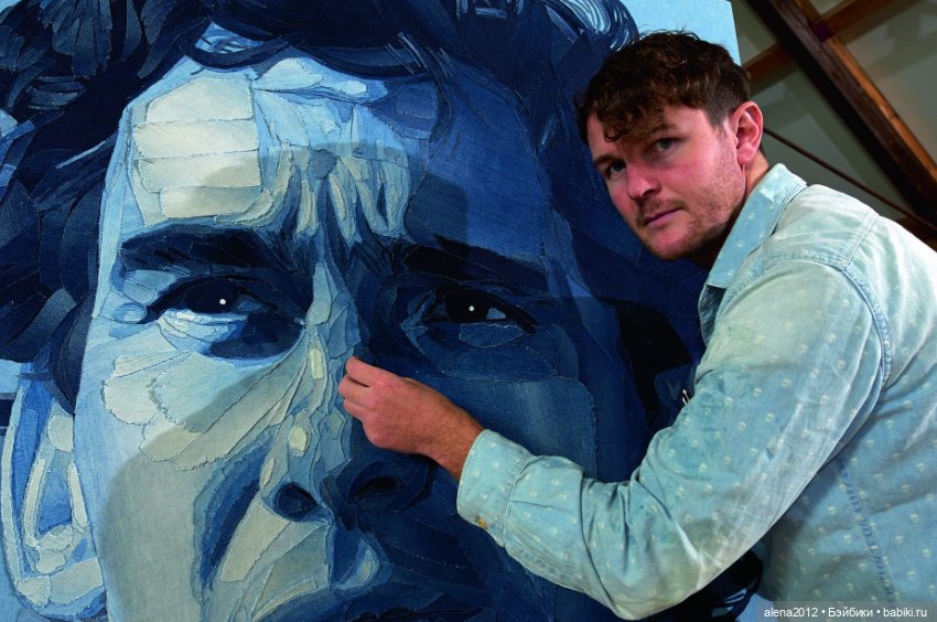 Ян Берри - картины из джинсов