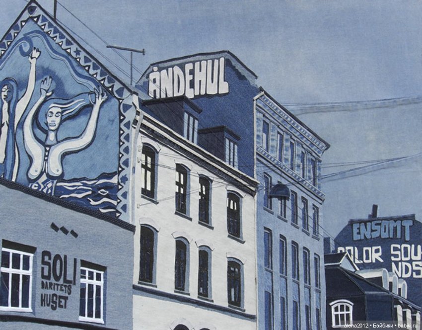 Ян Берри - картины из джинсов