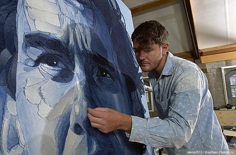 Ян Берри - картины из джинсов