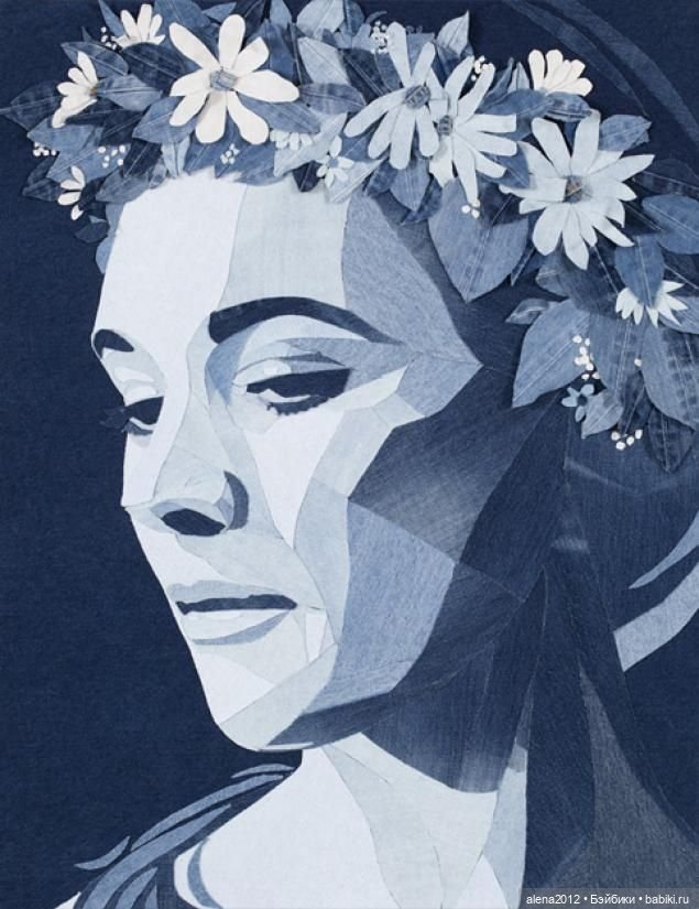 Ян Берри - картины из джинсов