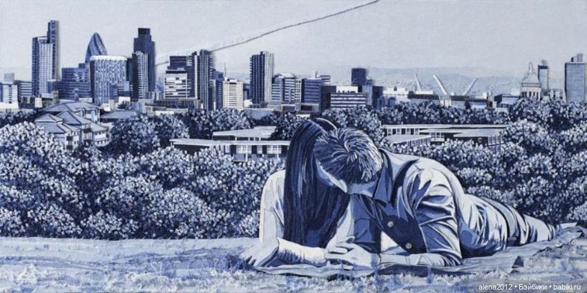 Ян Берри - картины из джинсов