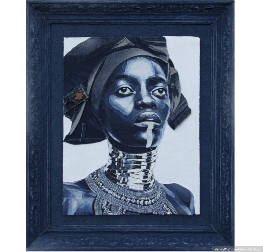 Ян Берри - картины из джинсов