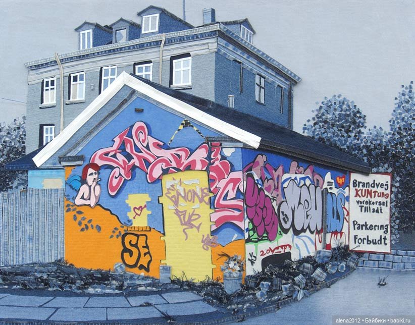 Ян Берри - картины из джинсов (фото 3)