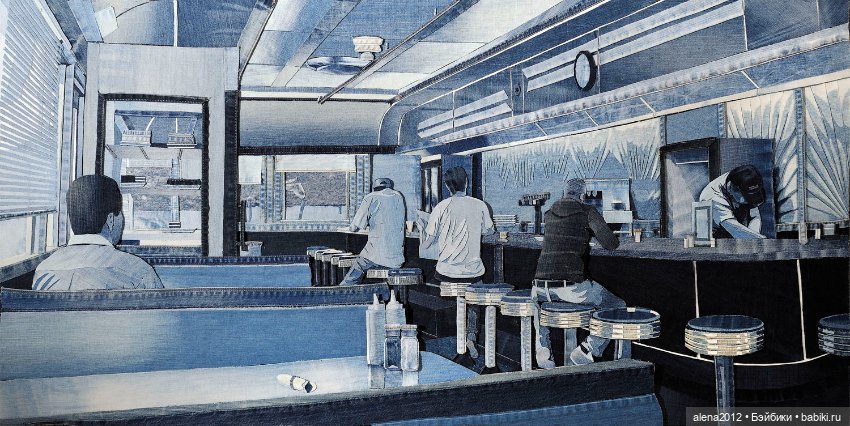 Ян Берри - картины из джинсов