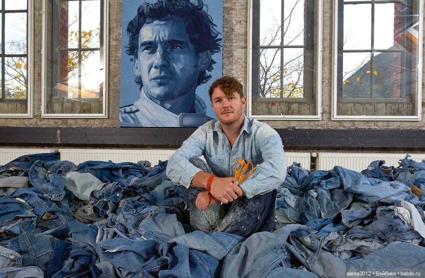 Ян Берри - картины из джинсов