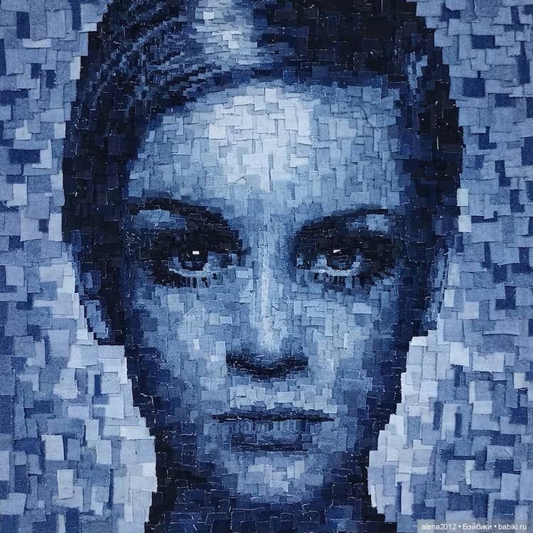 Ян Берри - картины из джинсов