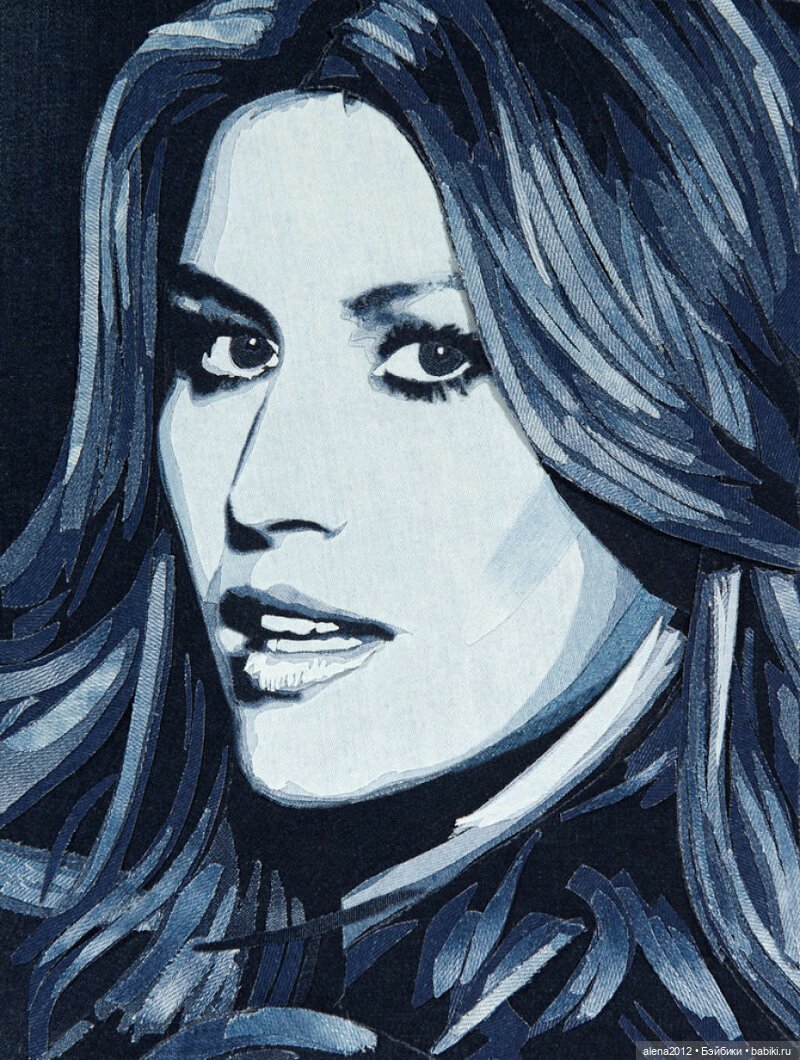 Ян Берри - картины из джинсов