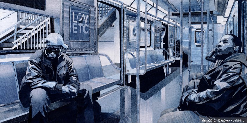 Ян Берри - картины из джинсов (фото 4)