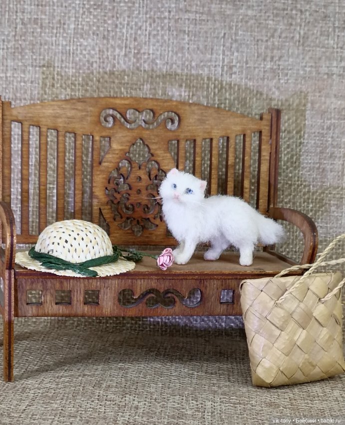 Белый котик — Кукольная миниатюра своими руками: еда