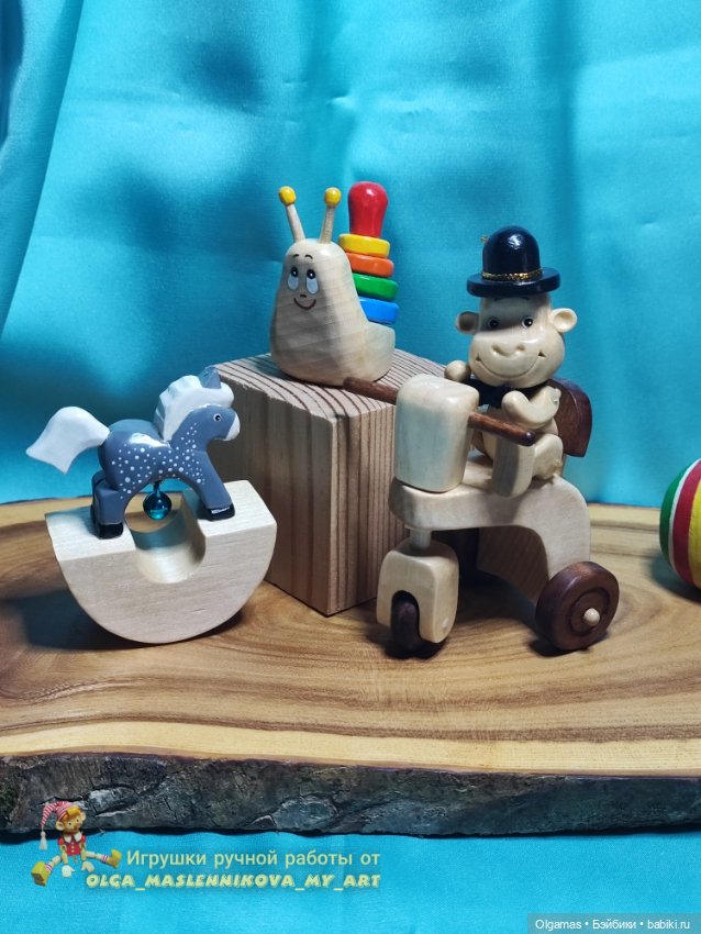 Игрушки для ишрушек🐌🐎🛴 — Авторские игрушки из дерева: резьба (фото 4)