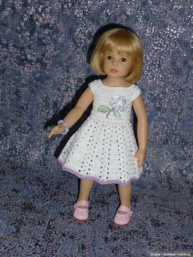 Вязаное платье на кукол Хейди Плюсчок 26 см - Heidi Plusczok 26 см (фото 2)